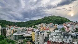 4K Time Lapse : Aerial view of Karlovy Vary Stock Footage