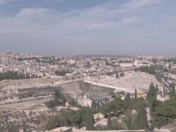 WS PAN View of city with Dome of Rock / Jerusalem, Israel Stock Footage