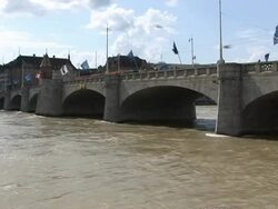 Rhine River Bridge (Basel) 6 Stock Footage