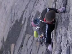 MS ZI ZO Shot of Male Climber climbing rock / Estes Park, Colorado, United States Stock Footage