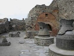 Pompeii, Bakery of Popidius Priscus in the ancient city. Stock Footage