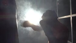 Punching Bag Training Stock Footage