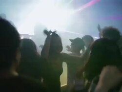 WS Young Koreans dance while a DJ spins at a trendy nightclub in central Seoul / Seoul, South Korea Stock Footage