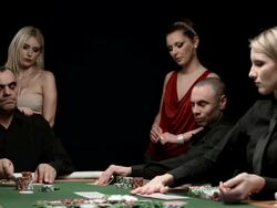 HD DOLLY: Winning A Poker Game Stock Footage