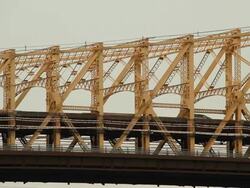 Queensboro Bridge close up Stock Footage
