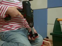 Little Boy Playing With Toys Stock Footage