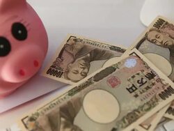 Falling on the keyboard of the Japanese Yen Stock Footage