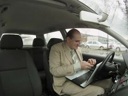 HD: Credit Card Payment In The Car Stock Footage