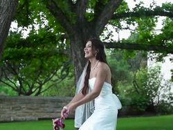 Bride throws the bouquet Stock Footage