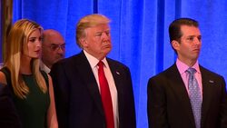 Donald Trump on stage at press conference News Clip