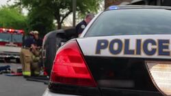 Traffic Car Accident and Police Car Stock Footage