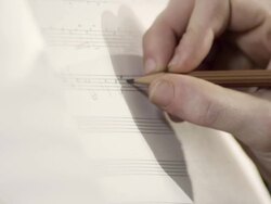 Pianist composing music Stock Footage