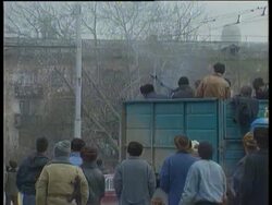 Chechen separatists fire at Russian jets Stock Footage