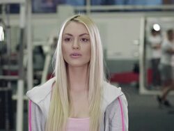 Woman Working With Weights In Gym Stock Footage