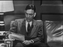 1952: BUFFETT REBUTTAL: Slight delay visual, audio. LA MS Congressman Howard Buffett (1903-1964) sitting on couch w/ notes, SOT saying knows what Taft stands for (fighting New Deal, socialized medicine) not knowing about Eisenhower... Instructional Video
