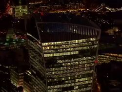 London's Walkie Talkie building night aerials News Clip