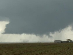 WS TU ZI View of tornado touches down in rural tillman county / Tillman County, Oklahoma, United States Stock Footage