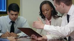 Businessman Presents using Digital Tablet Computer - CU Stock Footage