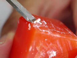 Hand carved, flat material Stock Footage