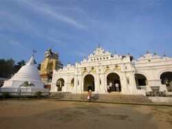 BUDDHIST TEMPLE AND LARGE SEATED BUDDHA Stock Footage