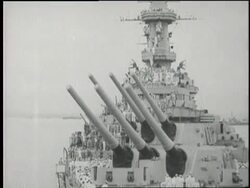 Foreign Minister Mamoru Shigemitsu signs the Instruments of Surrender for Japan on the USS Missouri at the end of WWII. News Clip