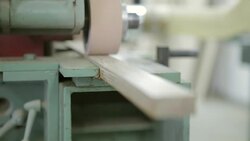 Carpenters in workshop on a machine Stock Footage