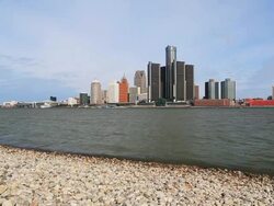 Skyline of Detroit, Mi Stock Footage