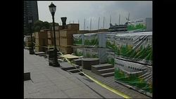 Building materials at Ground Zero site News Clip