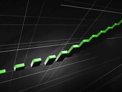 Increasing chart turning into stairs (green, black) - Loop Stock Footage