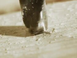 Drilling in Wood Stock Footage
