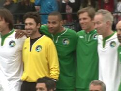 John McEnroe, Gilad Bloom, Ethan Hawke and team members at the 2011 Tribeca Film Festival - NYFEST Stock Footage
