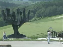 Mauthausen concentration camp memorials and environs Stock Footage