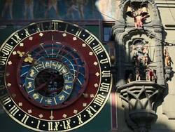 Ancient Clock tower in Bern Stock Footage