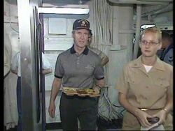 GULF: WILLIAM COHEN VISITS SERVICEMEN ABOARD USS ENTERPRISE (V) News Clip