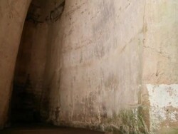 Syracuse, archaeological park, the cave "ear of Dionysius", 3rd century B.C. Stock Footage