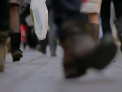People walking - surface level view Stock Footage