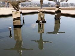 Yerevan, Cascade, view of statues and monuments Stock Footage