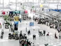 Airport Check-in Area Time-lapse Stock Footage