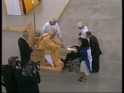 WRAP Benedict at World Youth Day mass, pilgrims react, Pope leaves News Clip