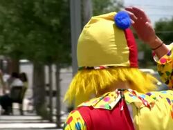 HD 1080i Sad Clown walking away in slow-mo Stock Footage