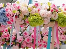 hanging flower bouquet Stock Footage