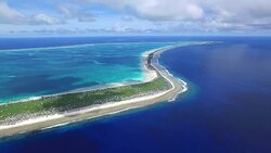 Kanton Lagoon from high above Stock Footage
