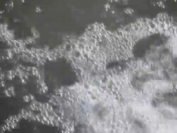  CU Foam on  Little brook  /  Kastel-Staadt, Rhineland-Palatinate, Germany  Stock Footage