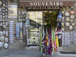 WS View of souvenir shop / Siena, Tuscany, Italy Stock Footage