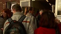 Dutch Voters Queue Outside Polling Station News Clip