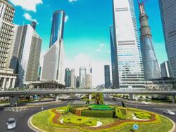 busy traffic through modern city,time lapse Stock Footage