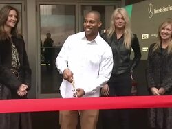 Victor Cruz at Victor Cruz of the Super Bowl Champion New York Giants Kicks Off Mercedes-Benz Fashion Week 2012 on 02/08/2012 in New York Stock Footage