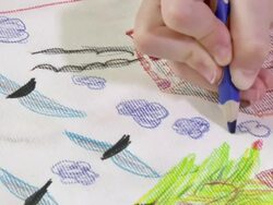 HD: Girl Drawing Idyllic Home Stock Footage
