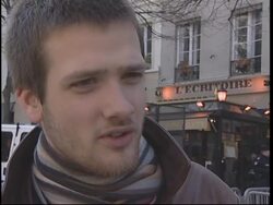 Students protest against youth job law, riot police standing by News Clip