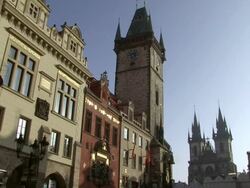 MS View of tyn church / Prague, Hlavni mesto Praha, Czech Republic Stock Footage